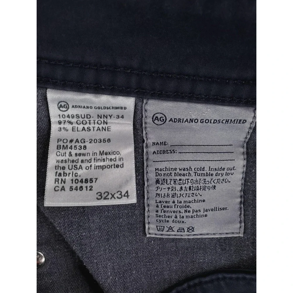 AG Adriano Goldschmied Mens Jeans 32x30* The Protege Straight Leg Dark Navy Pant